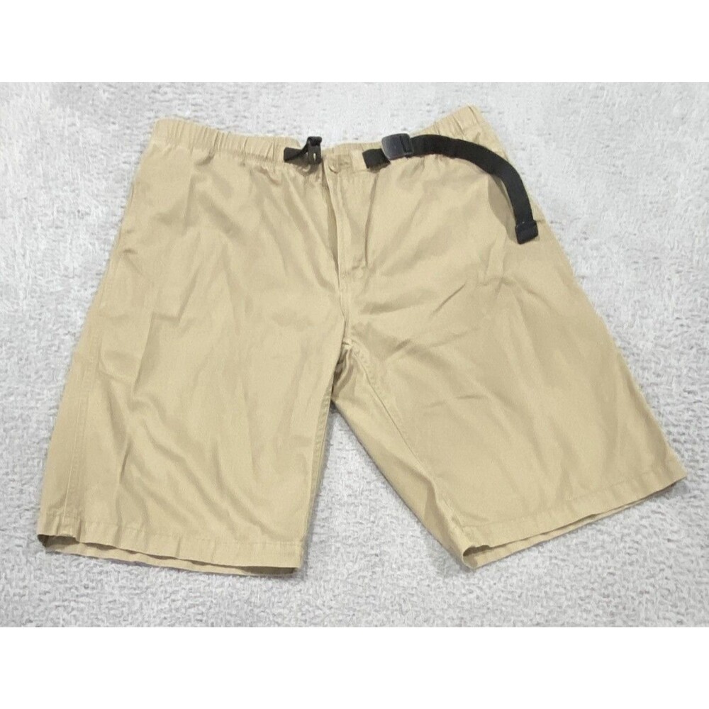 Gramicci Shorts Mens XL Beige Chino Elastic Waist Belted Outdoor 9 Inseam